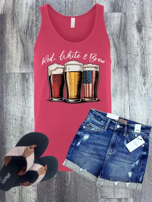 Red, White, and Brew Tank in Red