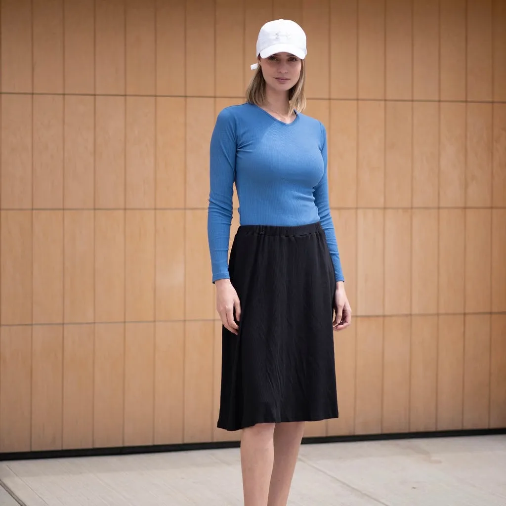 Ribbed V-Neck Tee | Periwinkle
