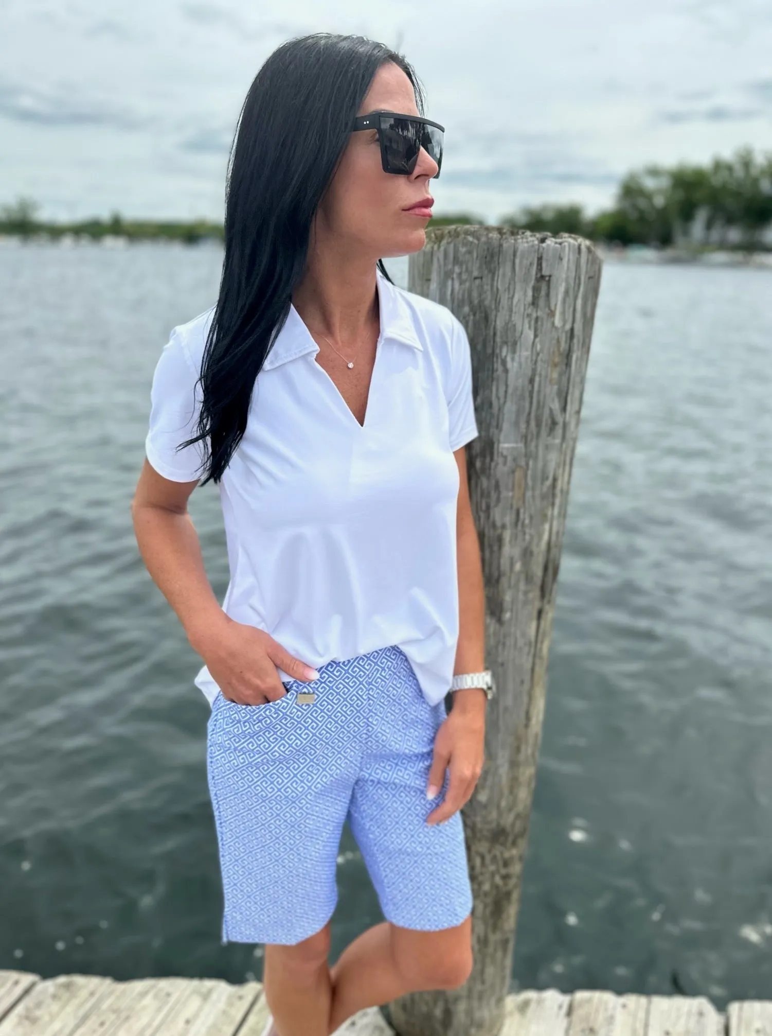 Short Sleeve Collar Top [WHT-SPX5296S]