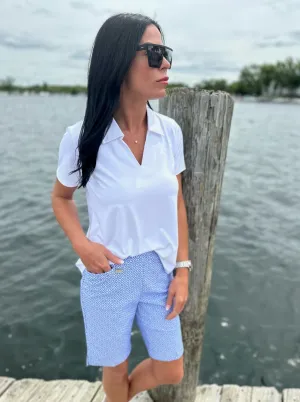 Short Sleeve Collar Top [WHT-SPX5296S]