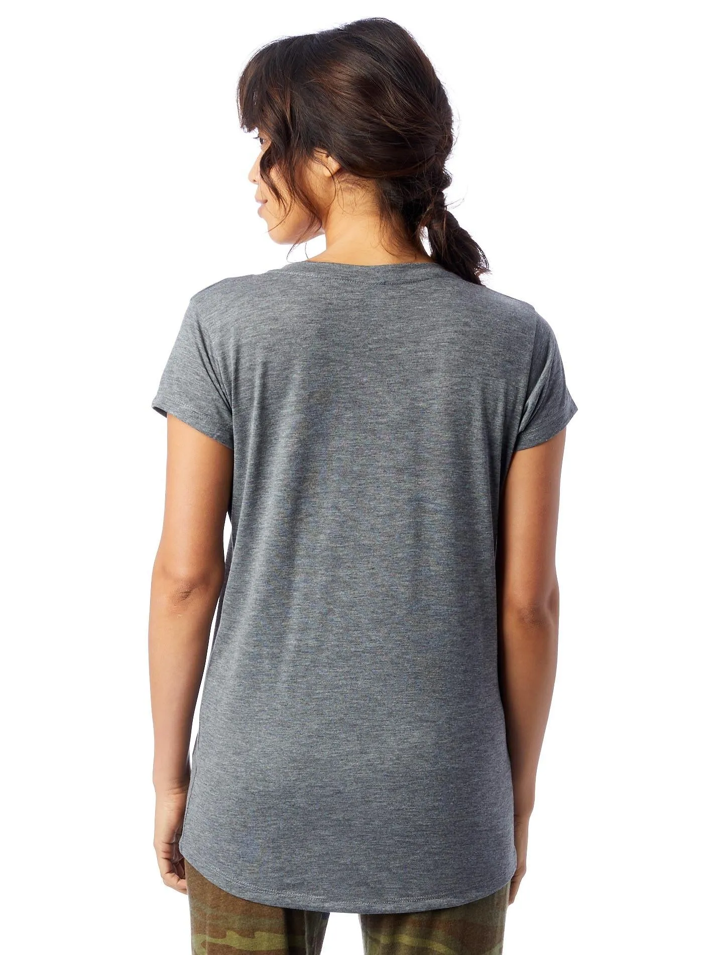 Slinky Jersey V-Neck T-Shirt (Ash Heather)