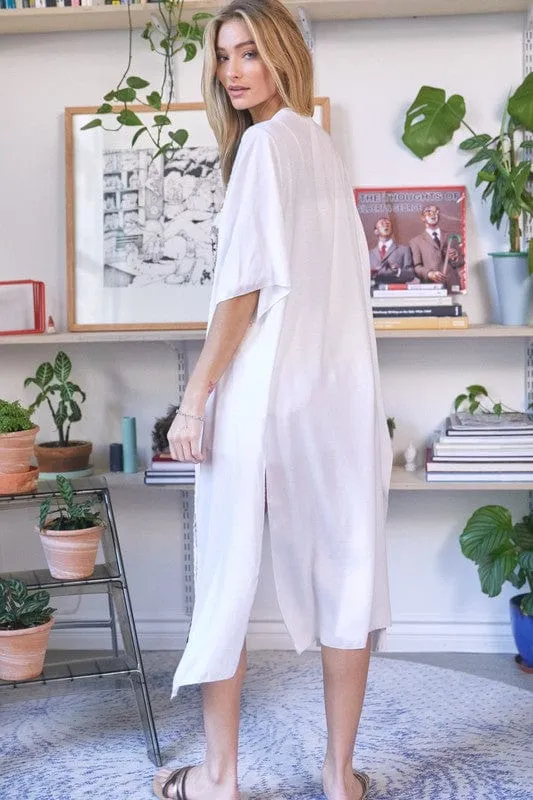 Solid Long Cardigan Kimono *Online Only*