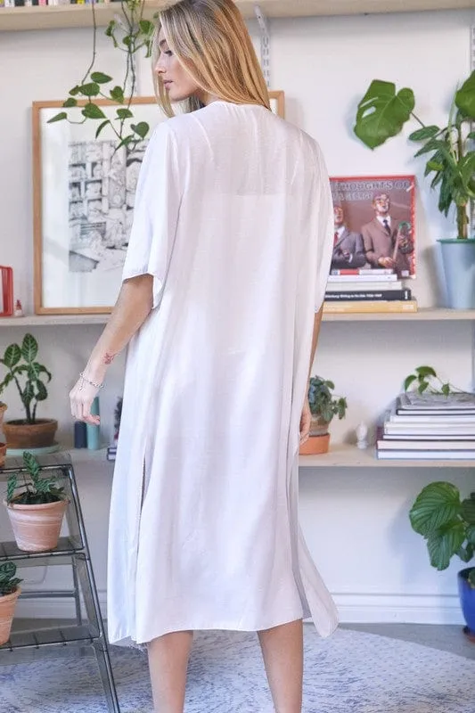 Solid Long Cardigan Kimono *Online Only*