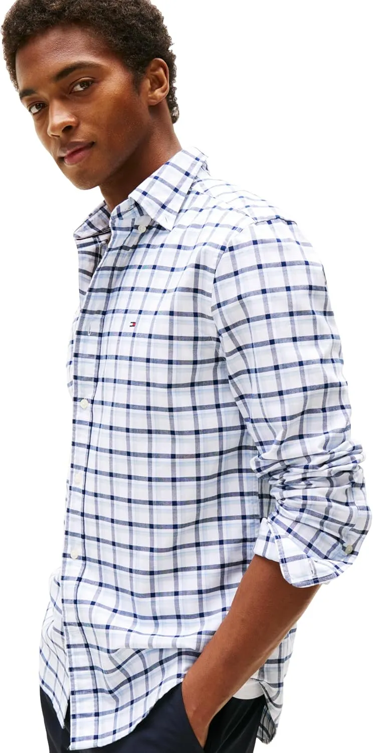 Tommy Hilfiger Long Sleeve Oxford Regular Fit, Men's Button Down Shirts, Also Available in Big and Tall