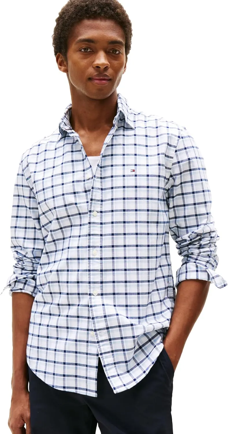 Tommy Hilfiger Long Sleeve Oxford Regular Fit, Men's Button Down Shirts, Also Available in Big and Tall