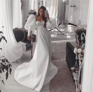 White Taffeta Bridal Dress