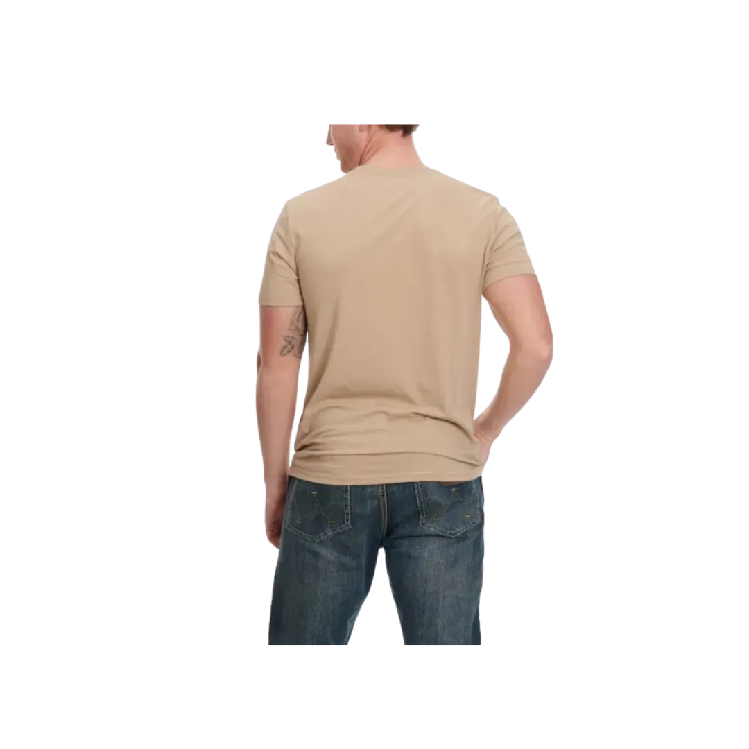 Wrangler Men's Toasted Sunrise Logo Graphic Short Sleeve Sand Buffalo Tan T Shirt
